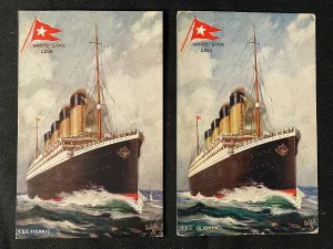 Oilette: White Star Line, Olympic and Titanic - two postcards