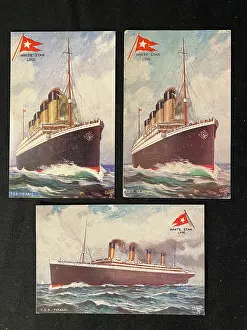 Oilette: White Star Line, Olympic and Titanic - three postcards
