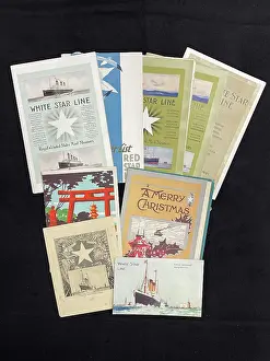 Menus: White Star Line, printed ephemera, passenger lists, menus