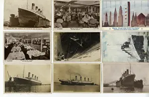 White Star Line, RMS Olympic - nine postcards
