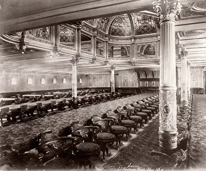 Achieve: White Star Line, RMS Teutonic launch, saloon interior