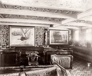 Achieve: White Star Line, RMS Teutonic launch, ornate interior
