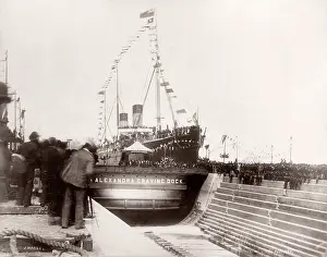 Teutonic: White Star Line, RMS Teutonic launch, graving dock Belfast