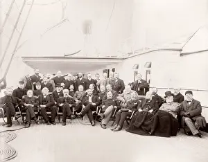 Teutonic: White Star Line, RMS Teutonic launch, guests on