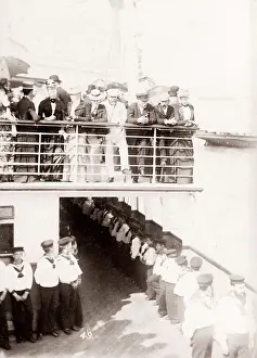 Onboard: White Star Line, RMS Teutonic launch, guests