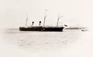 Mersey: White Star Line, RMS Teutonic launch, in the River Mersey