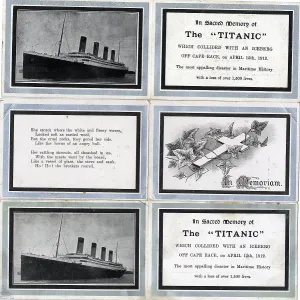 Memoriam: White Star Line, RMS Titanic - folding postcards