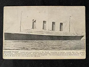 Pittsfield: White Star Line, RMS Titanic - postcard