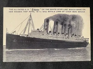 Bereaved: White Star Line, RMS Titanic - postcard