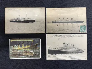 Postally: White Star Line, RMS Titanic, four postcards