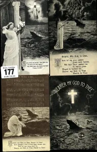 Henry Aldridge & Son Ltd.: White Star Line, RMS Titanic - four postcards