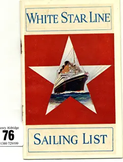 Brochures: White Star Line, Sailing List, cover design
