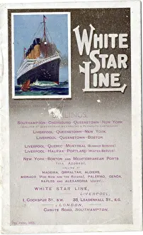 Mentions: White Star Line, schedule of sailings