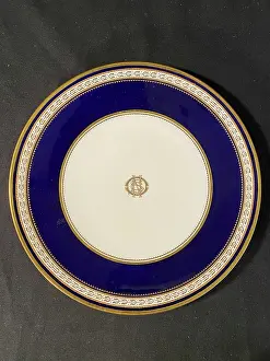 Osnc: White Star Line - Spode cobalt blue and gilt dinner plate