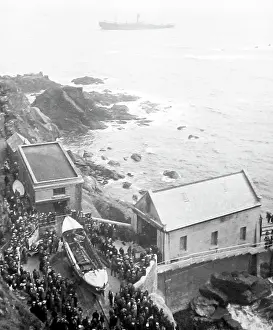 Aground: White Star Line SS Bardic aground off the Lizard, Cornwall