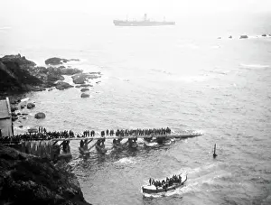 Aground: White Star Line SS Bardic aground off the Lizard, Cornwall