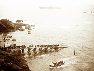 Aground: White Star Line SS Bardic aground off the Lizard, Cornwall