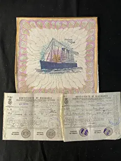 White Star Line, SS Pittsburgh, napkin and certificates