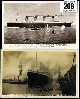 White Star Line, Titanic and Olympic postcards