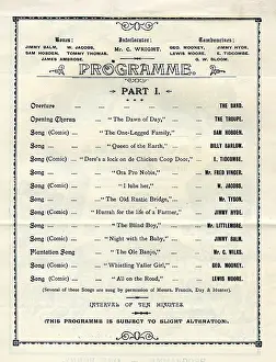 Minstrels: White Star Minstrels programme