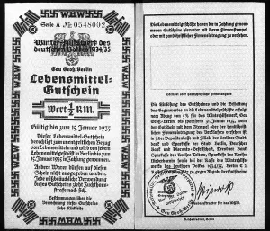 Grocery: WHW voucher, 1934