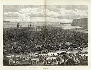 Sep18: Wick harbour during the herring season, 1875