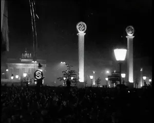 Atop: Wide Shot of Pariser Platz and the Brandenburg