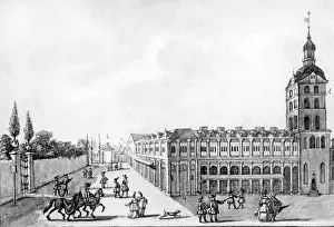 Spree: Wide street in Berlin, 1690