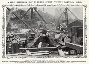 Widened: Widening of Blackfriars Bridge, London 1908