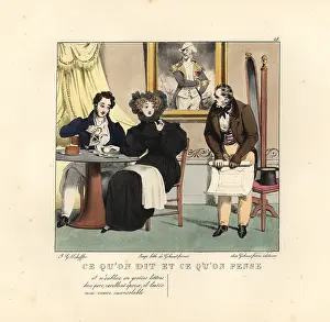 Tophat: Widow and young man taking coffee in a restaurant