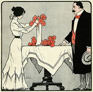 Arranges: Wife Arranges Flowers