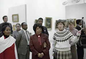 Inspecting: The wife of the President of Madagascar during