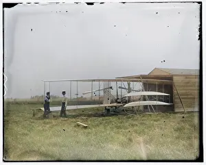 Mary Evans Library Of Congress (l&l): Wilbur and Orville Wright with their second powered machine;