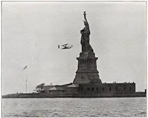 Flown: Wilbur Wright flying by the Statue of Liberty 1909