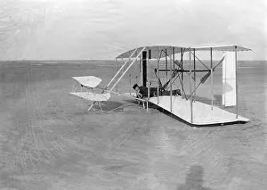 Prone: Wilbur Wright flying (Wright Brothers)