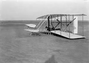 Prone: Wilbur Wright flying (Wright Brothers)