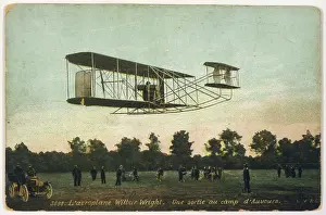 Auvours: Wilbur Wright making a demonstration flight at Auvours - 190