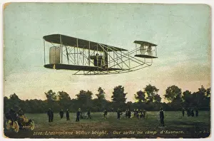 Auvours: Wilbur Wright making a demonstration flight at Auvours