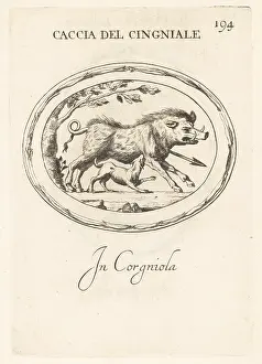 Carnelian: Wild boar hunting in ancient Rome