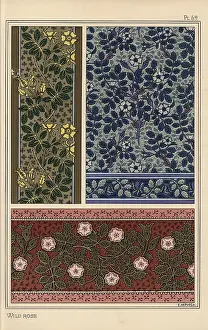 Grasset: Wild rose in art nouveau patterns