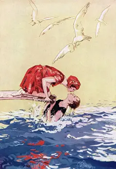 Edmund Blampied (iln): What are the Wild Waves Saying by Blam