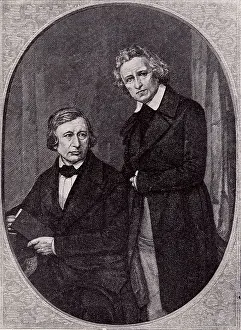 1823: Wilhelm Carl Grimm (1786-1859) left, and Jacob