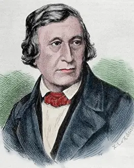 Grimm: Wilhelm Grimm (1786-1859). German author. Portrait. Engravin