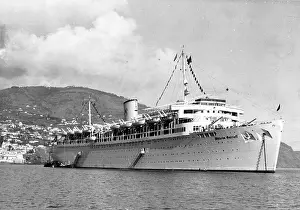 Madeira: The Wilhelm Gustloff at anchor in Madeira. As a