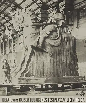 Pageants: Wilhelm Hejda with his sculpture of a knight