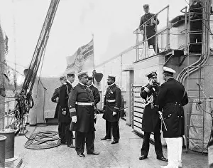 Schaefer: Wilhelm II. and Nicholas II. during talks at the Cruiser Be