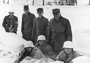 Reported: Wilhelm Schepmann and Denker with members of the RAD, 1945