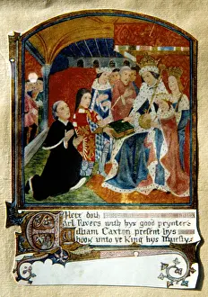 Printer: William Caxton (c1422-91) English printer, presenting