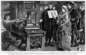 Woodville: William Caxton showing printing to Edward IV