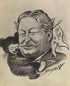 Political Parties: William Howard Taft, being hugged by Teddy Bear